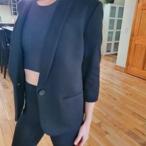 James Jeans Shrunken Tuxedo Black Ponte size M